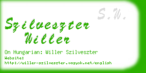 szilveszter willer business card